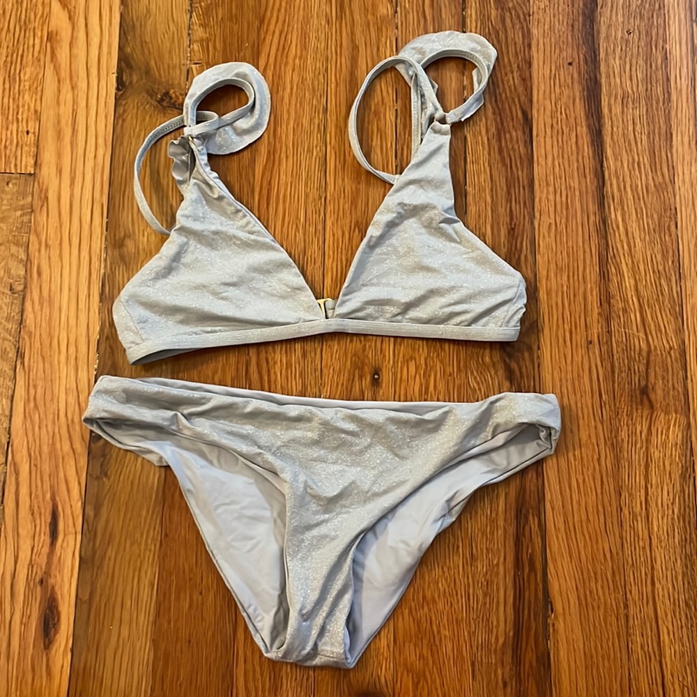 Light grey sparkle l space bikini